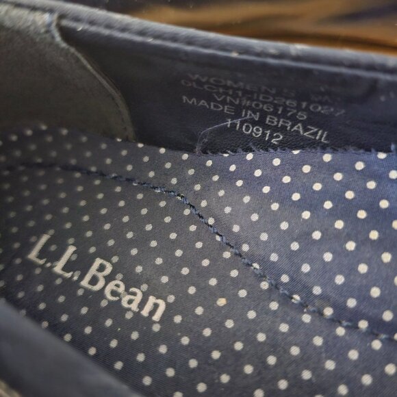 LL Bean Coastal Rain Low Duck Skimmers Womens Size 9M Navy Patent Blue - Picture 9 of 11